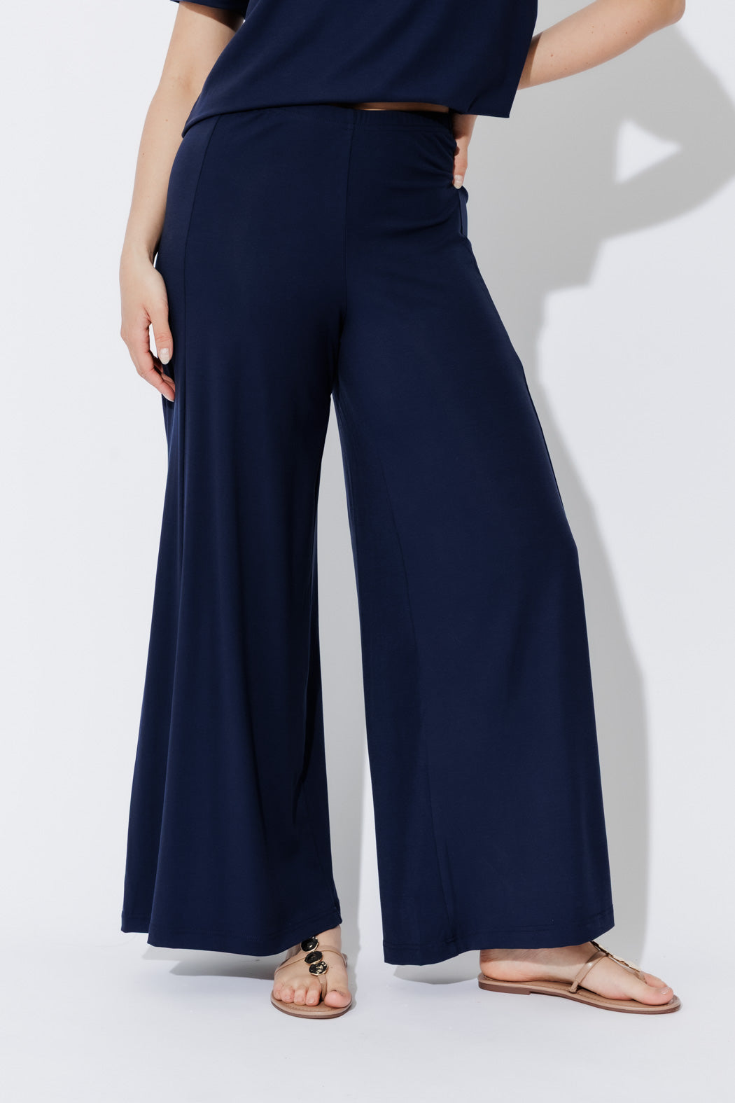 Navy Tencel Pull On Cargo Pant