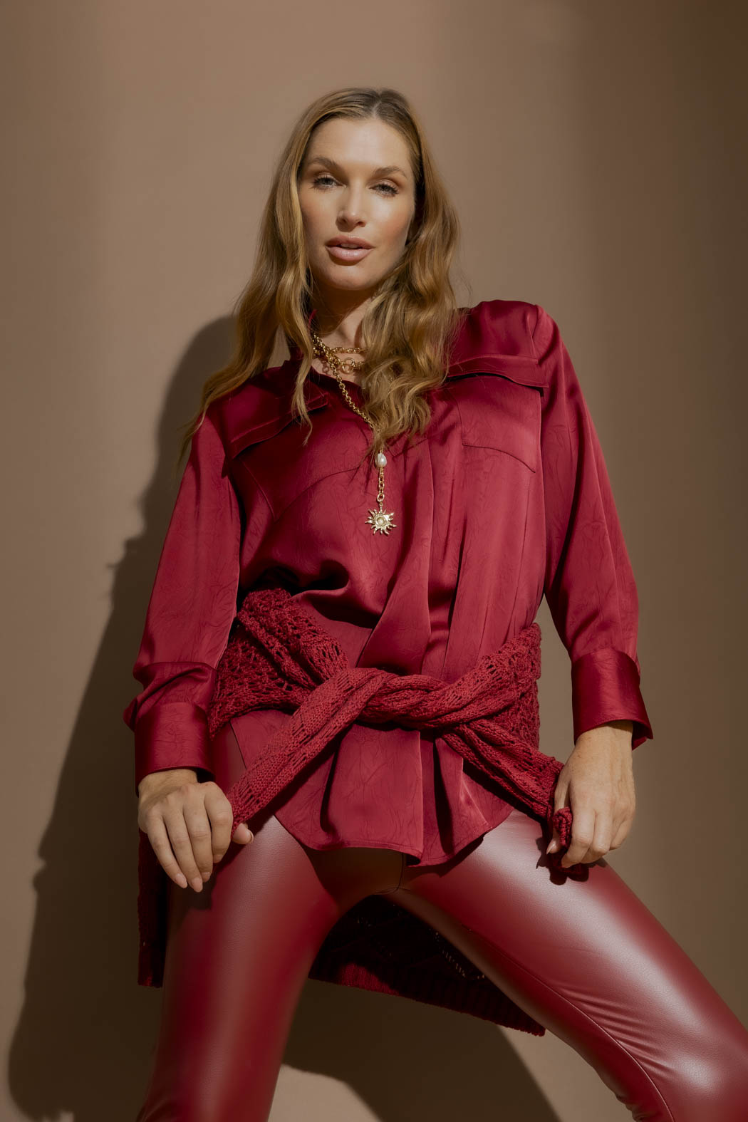 Deep Red Cargo Blogger Shirt Deep Red