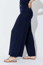 Navy Tencel Wide Leg Pant