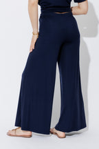 Navy Tencel Wide Leg Pant