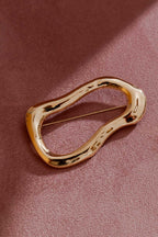 Gold Wave Brooch Gold O/S