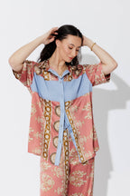 Coral Contrast Shirt