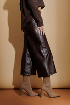 Coffee Croc Coated Jet Culotte