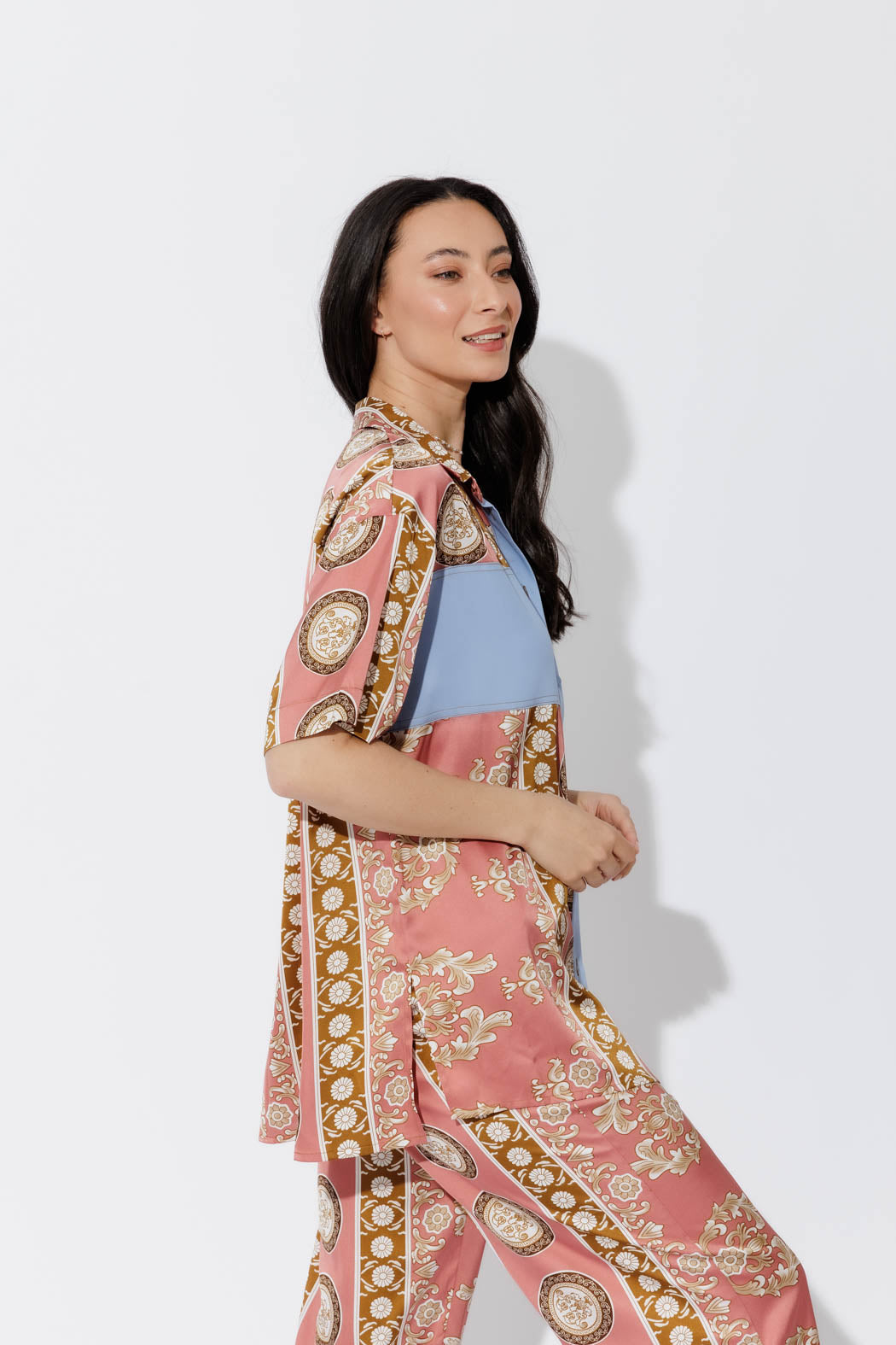 Coral Contrast Shirt