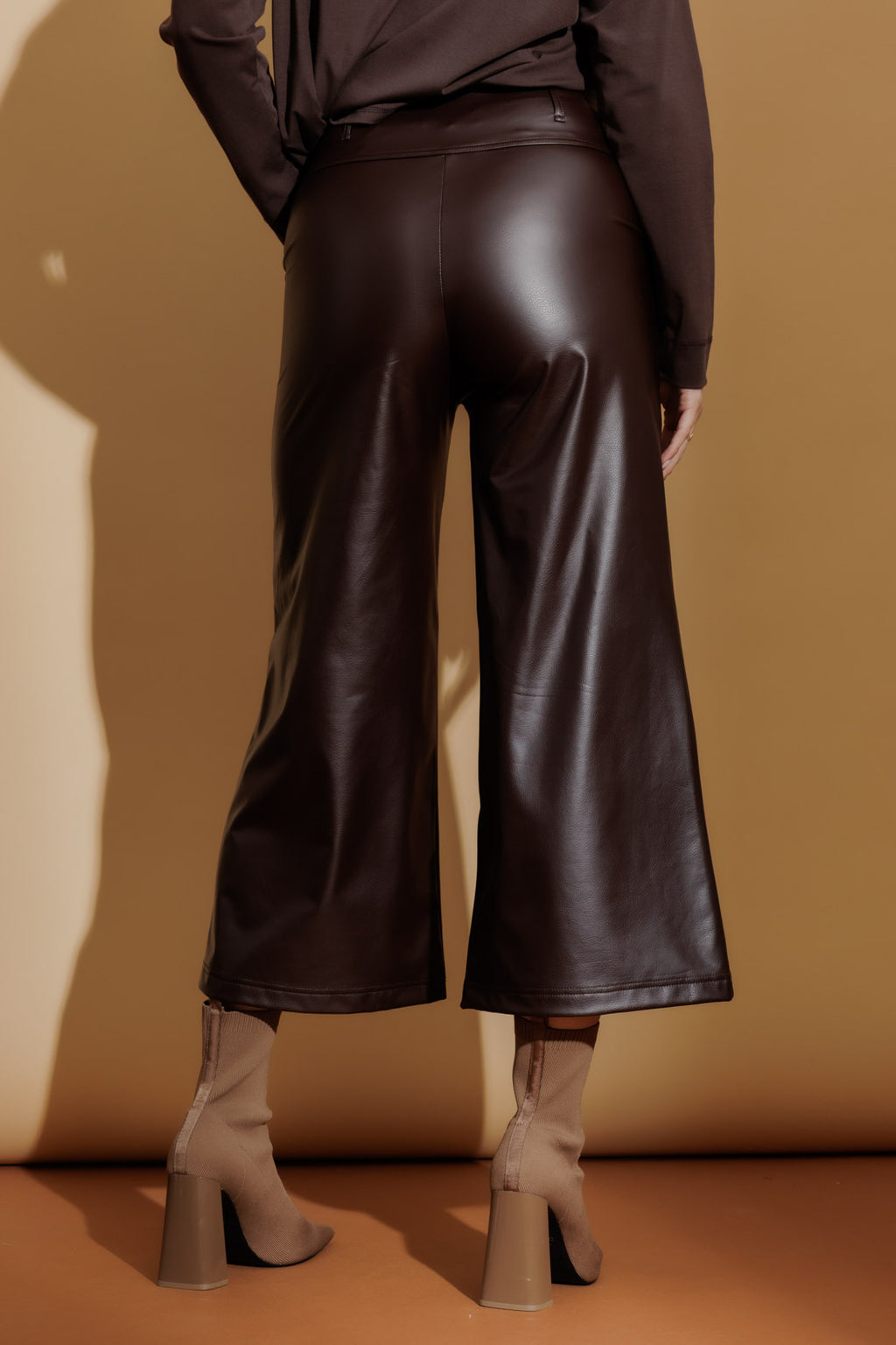 Coffee Croc Coated Jet Culotte