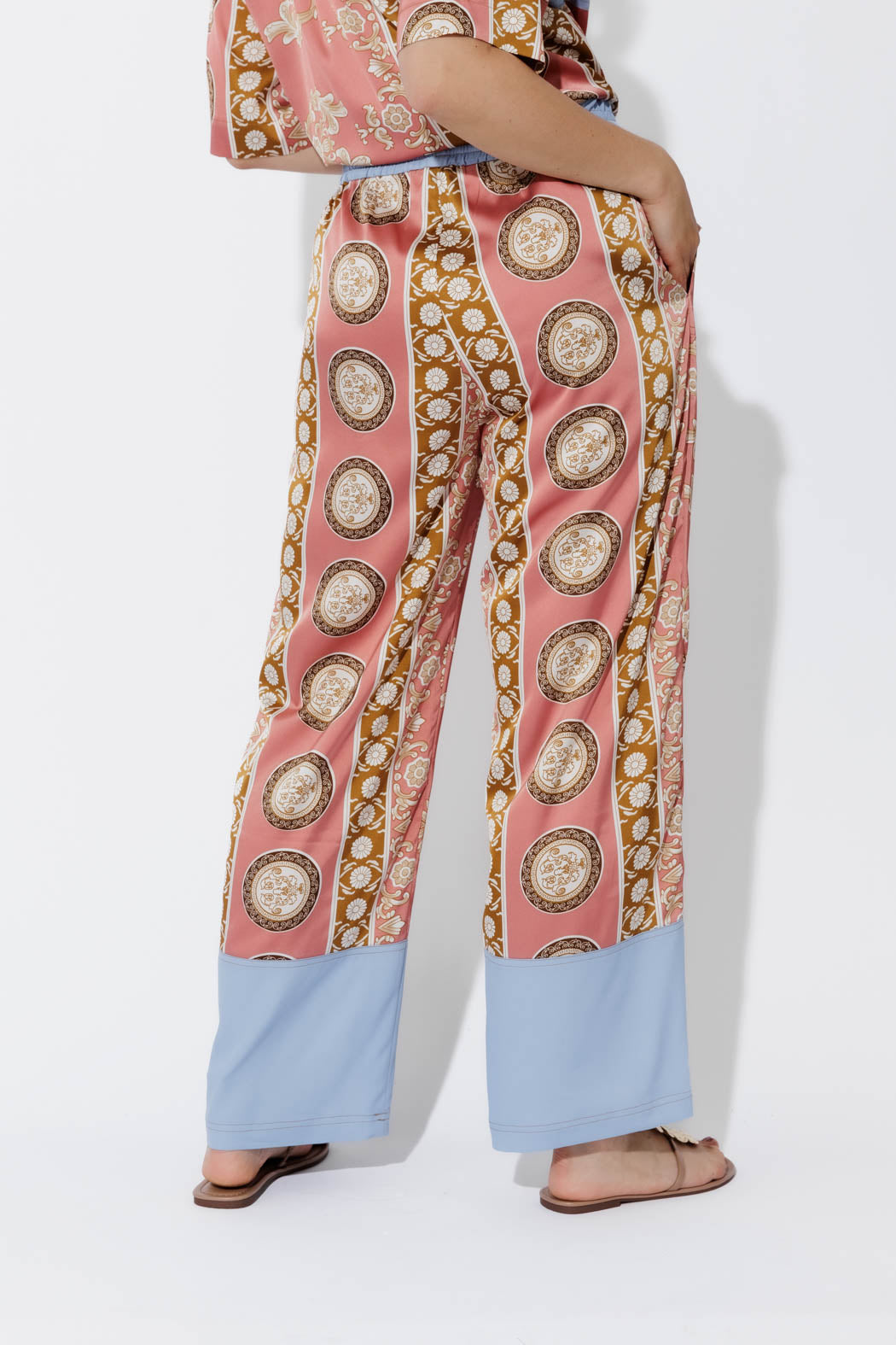 Coral Contrast Pant