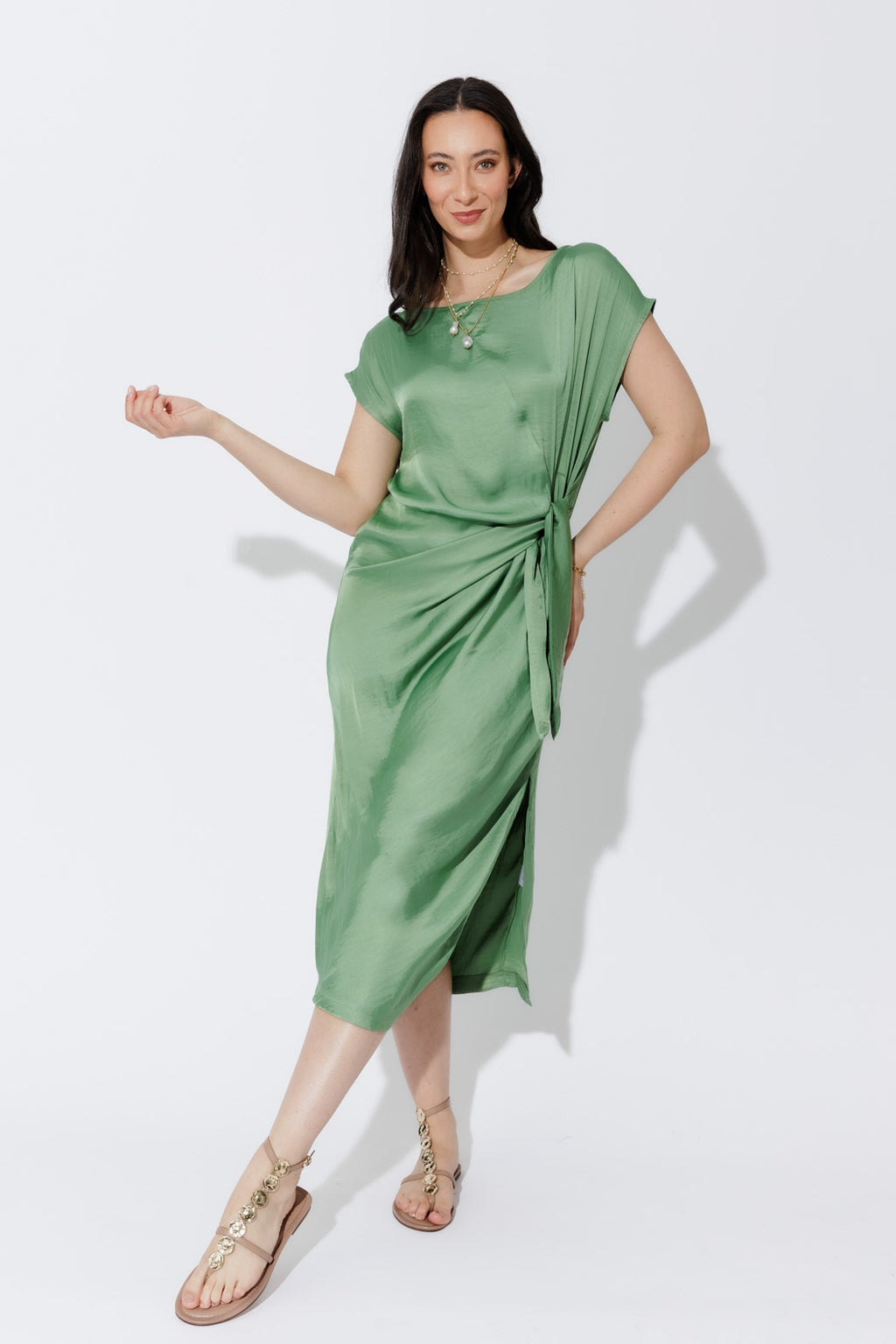 Green Silky Harlow Dress