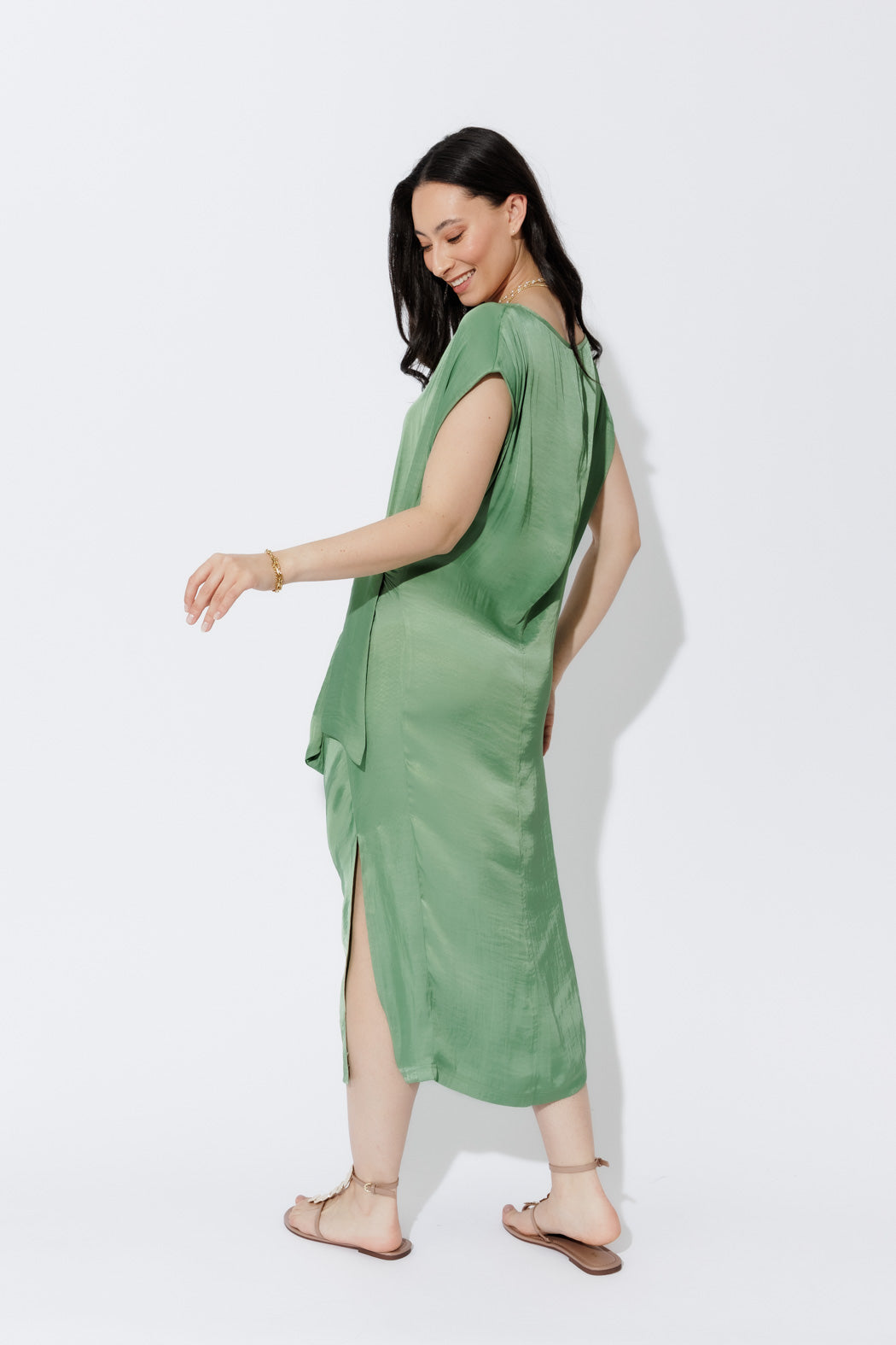 Green Silky Harlow Dress