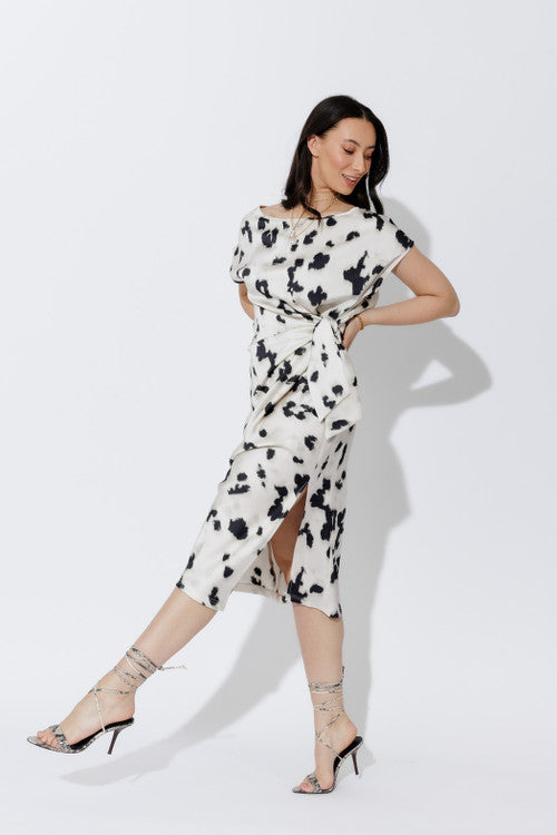 Milk/Black Harlow Dress