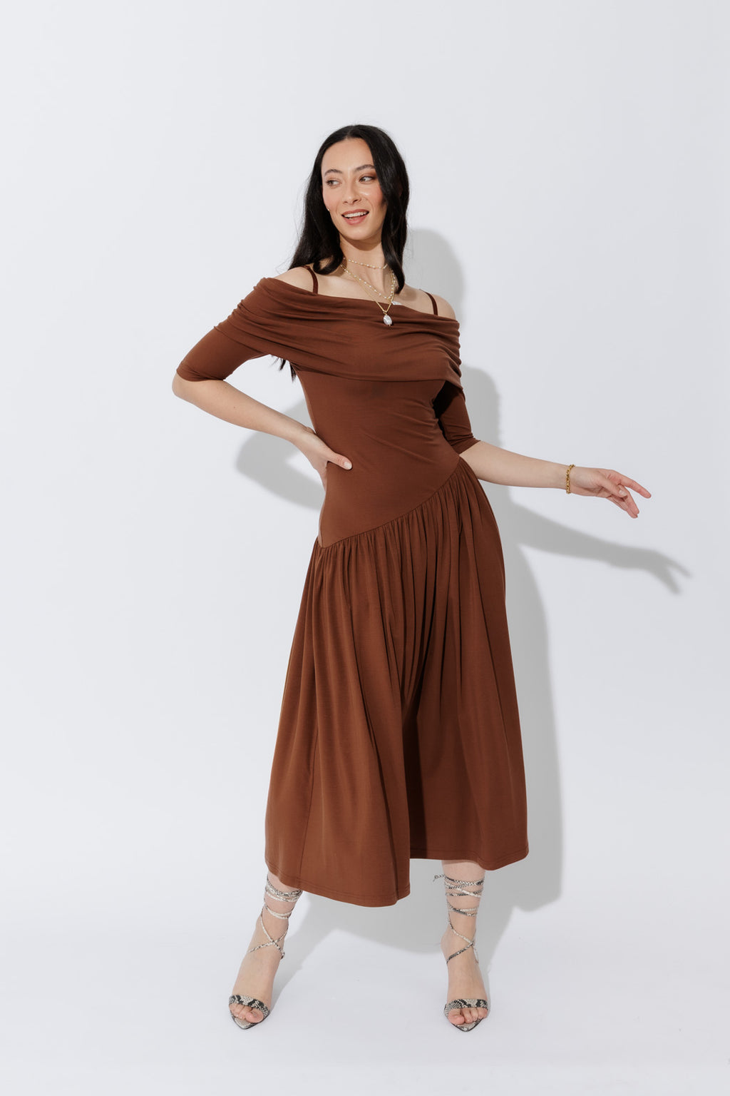 Brown Tencel Boho Dress