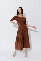 Brown Tencel Boho Dress