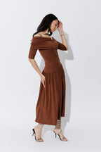 Brown Tencel Boho Dress