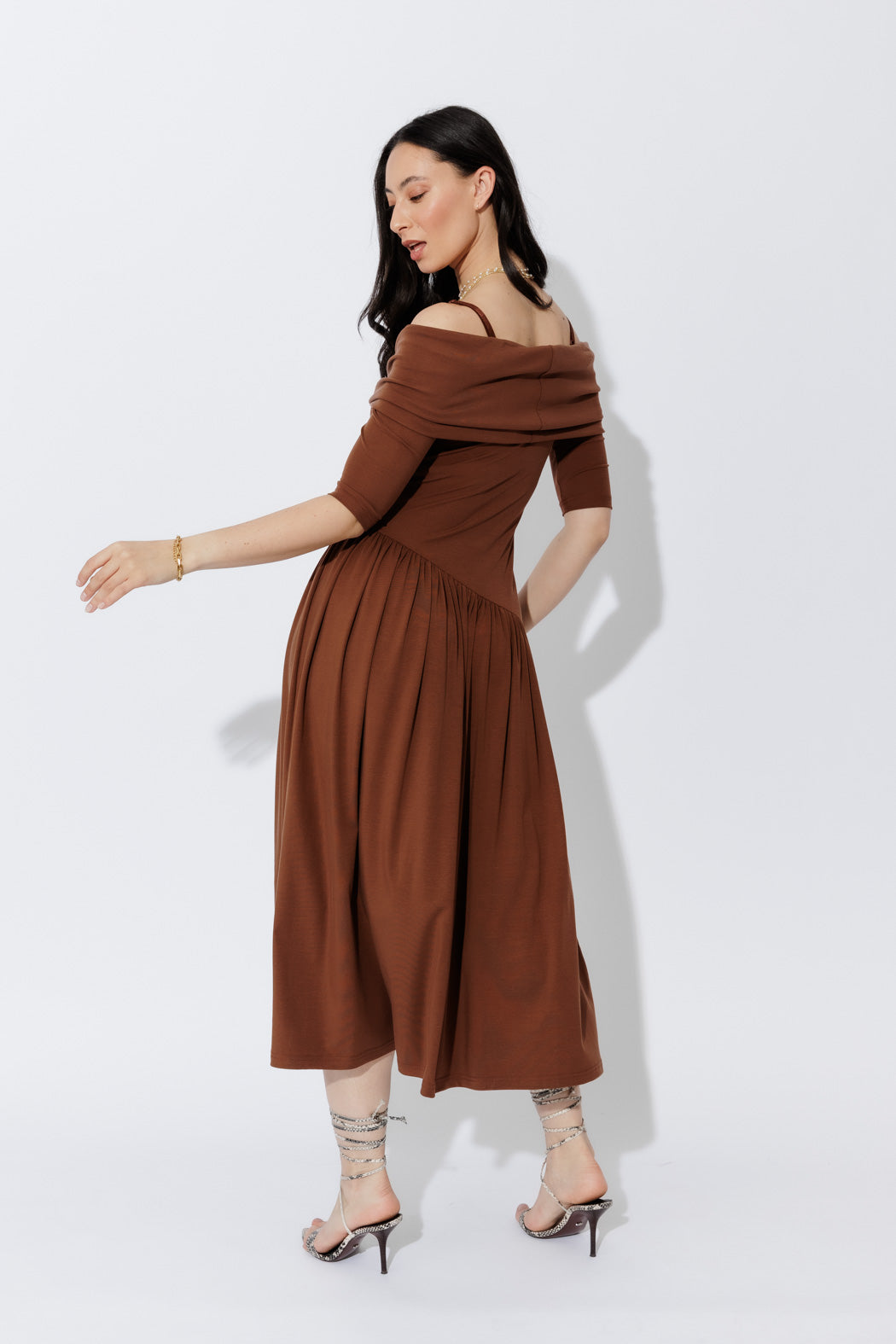 Brown Tencel Boho Dress