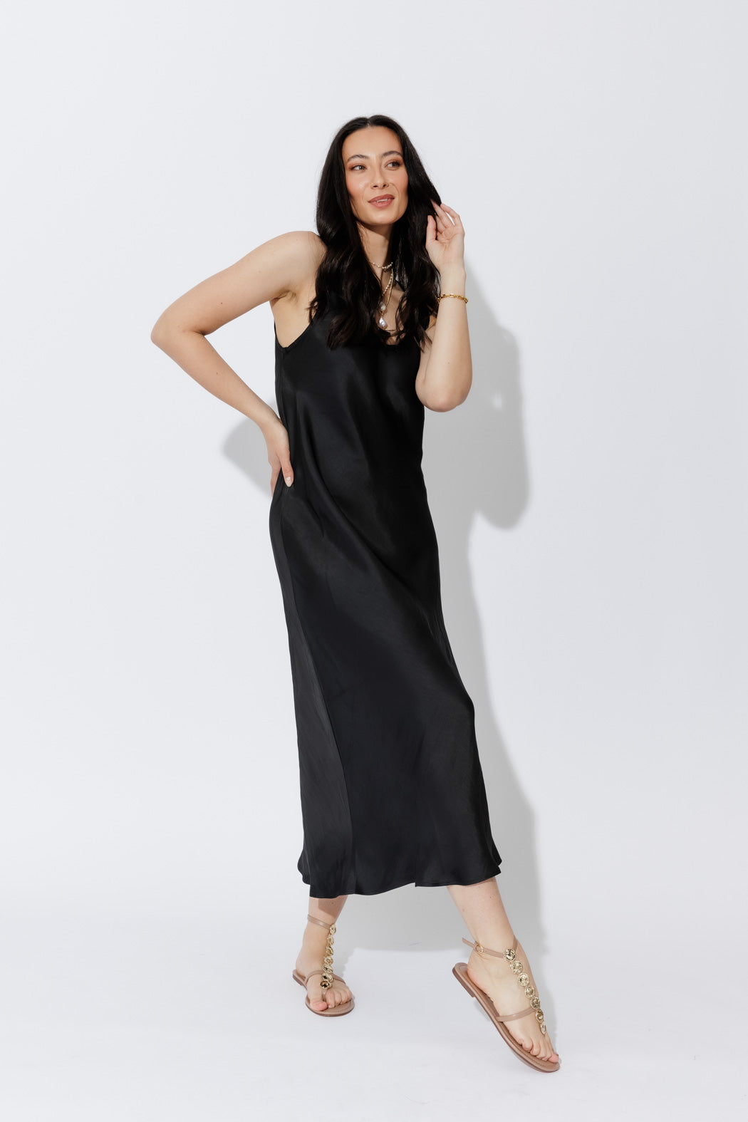 Black Glow Bias Dress