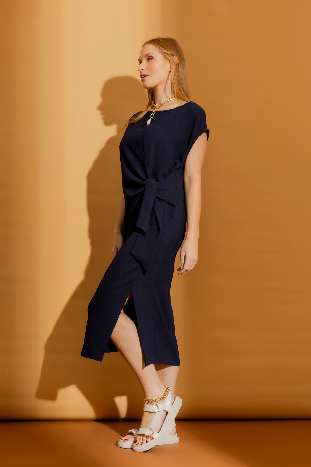 Navy Ripple Harlow Dress