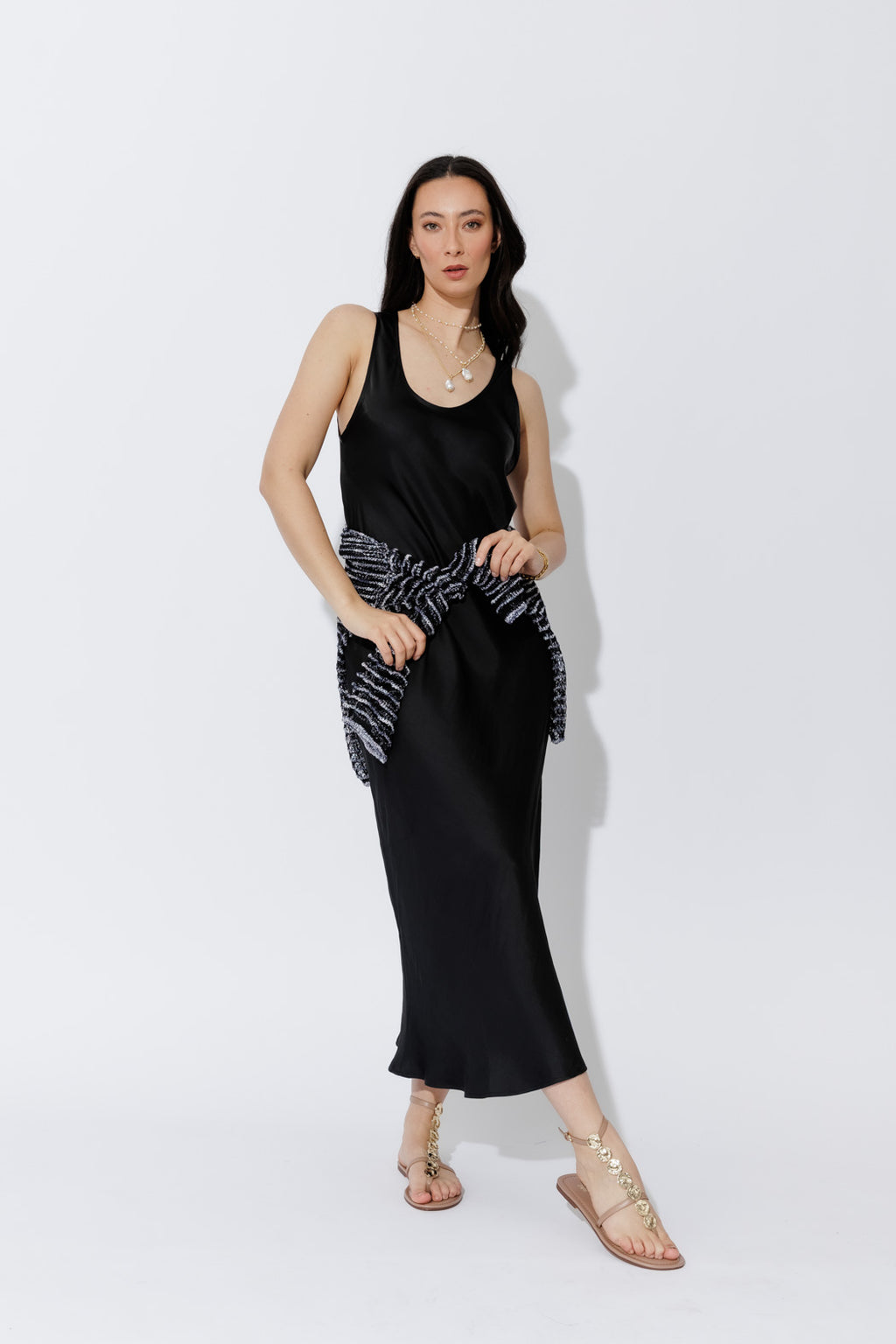 Black Glow Bias Dress