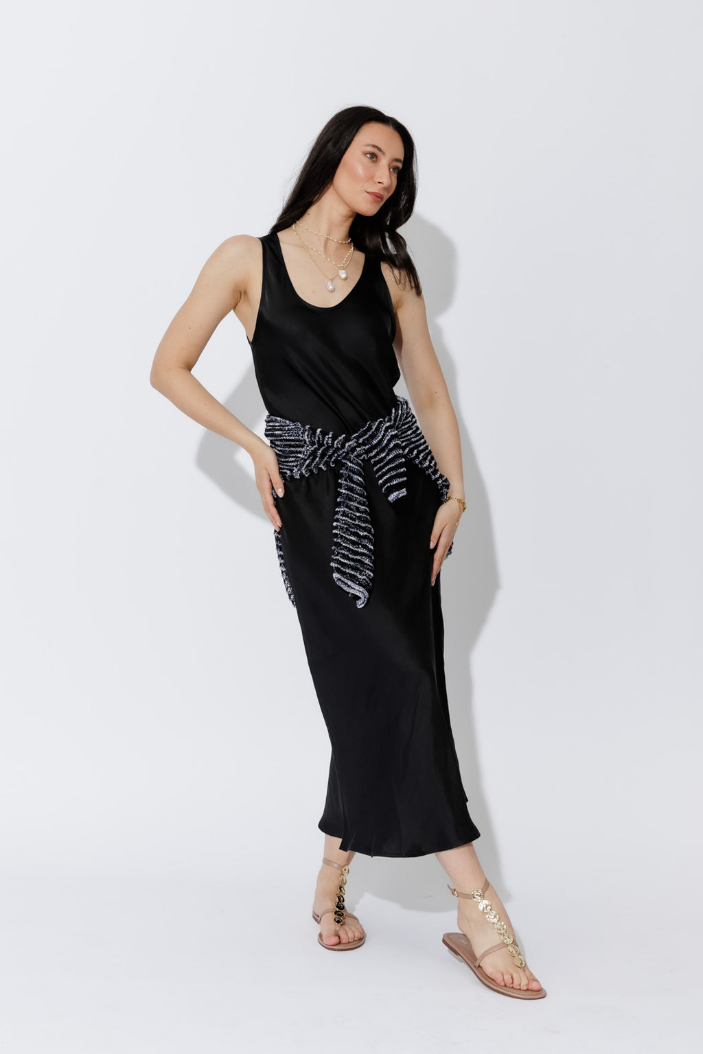 Black Glow Bias Dress