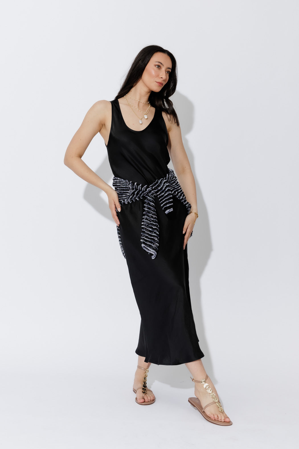 Black Glow Bias Dress