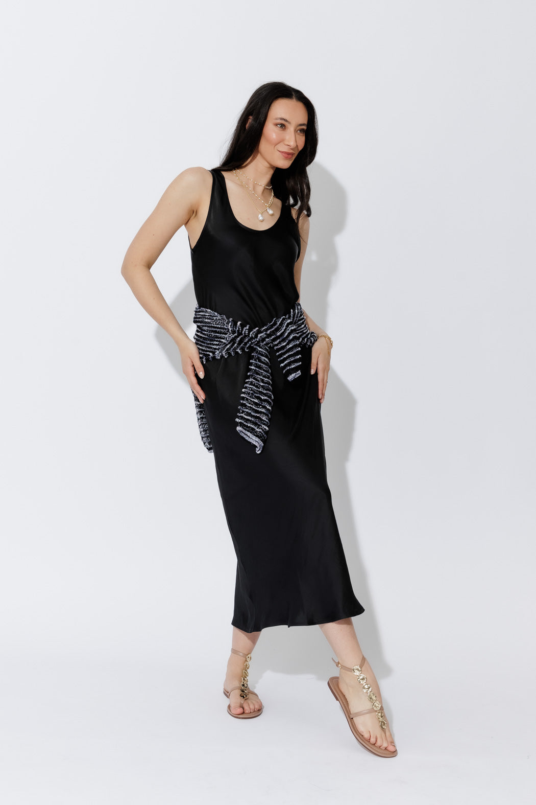 Black Glow Bias Dress