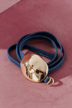 Dark Denim Gold Dome Belt