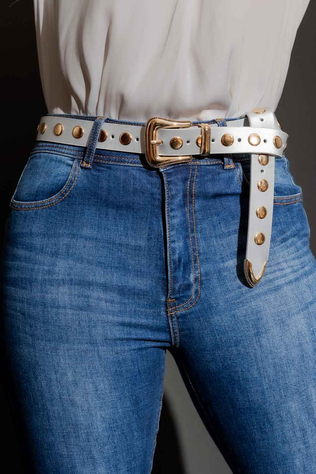 Silver Stud Belt Silver O/S