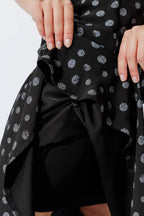 Black Spot Bias Flounce Skirt