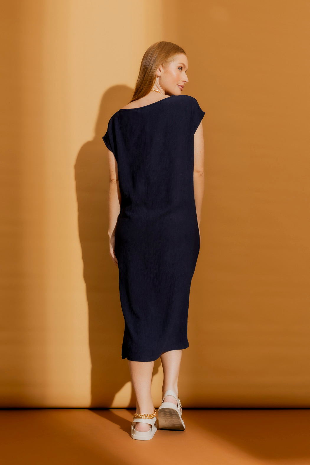 Navy Ripple Harlow Dress