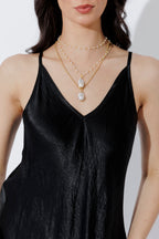 Black Gloss Bias Dress