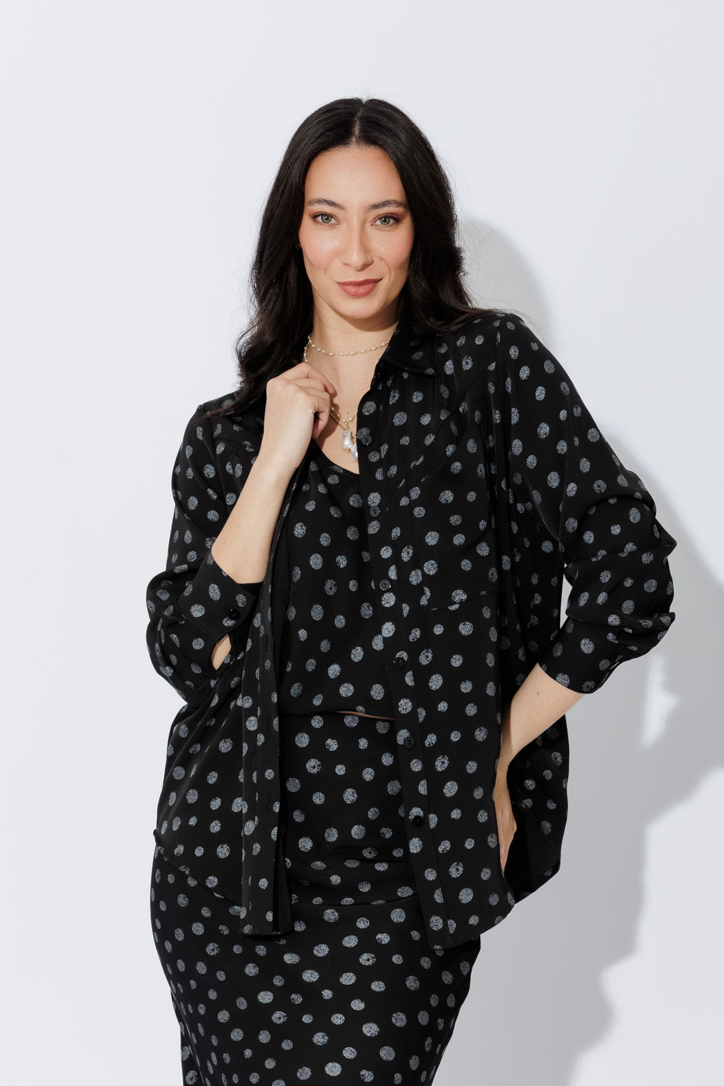 Black Spot Angle Pocket Shirt