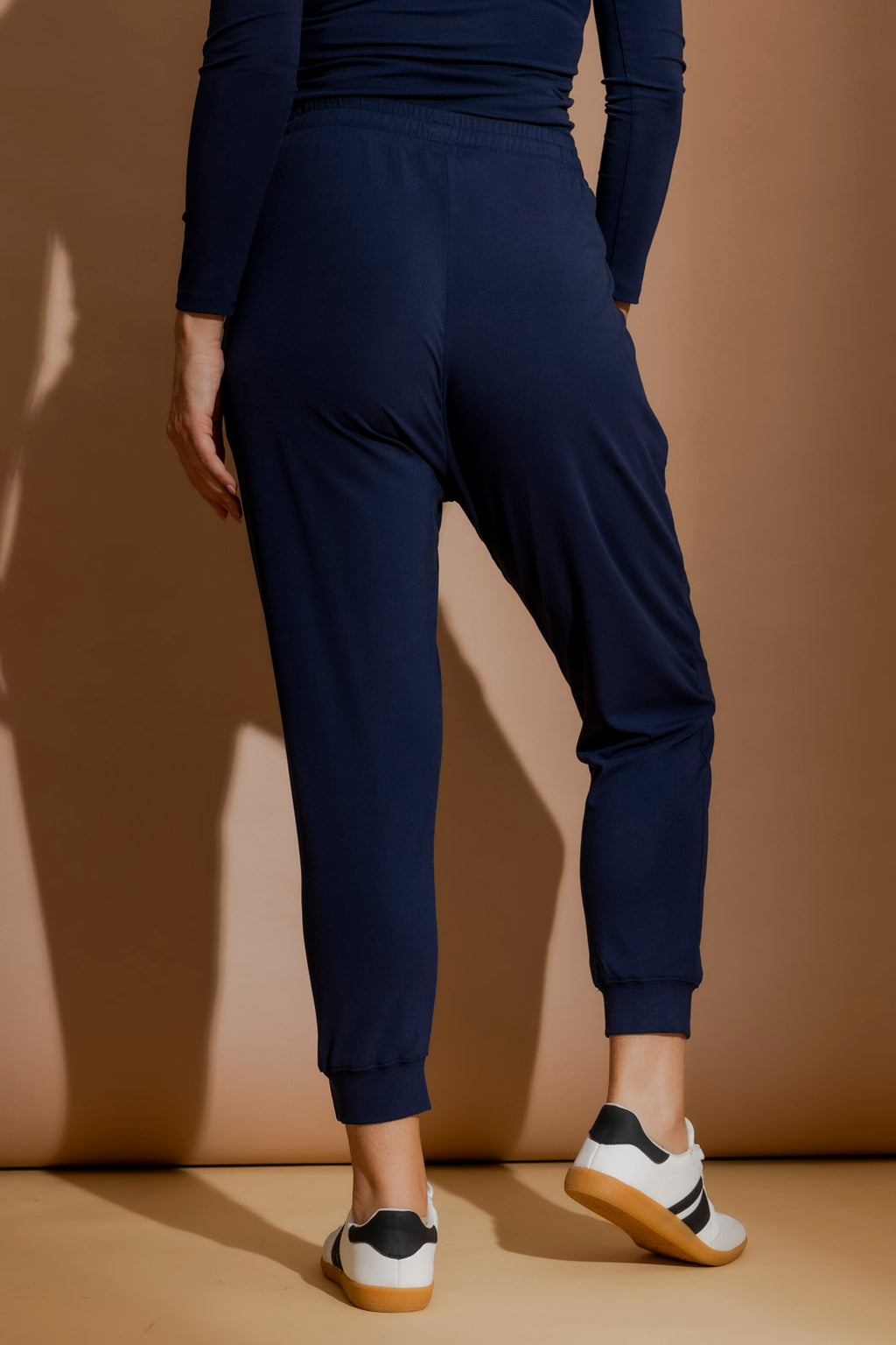 Navy Tencel Slouch Pant