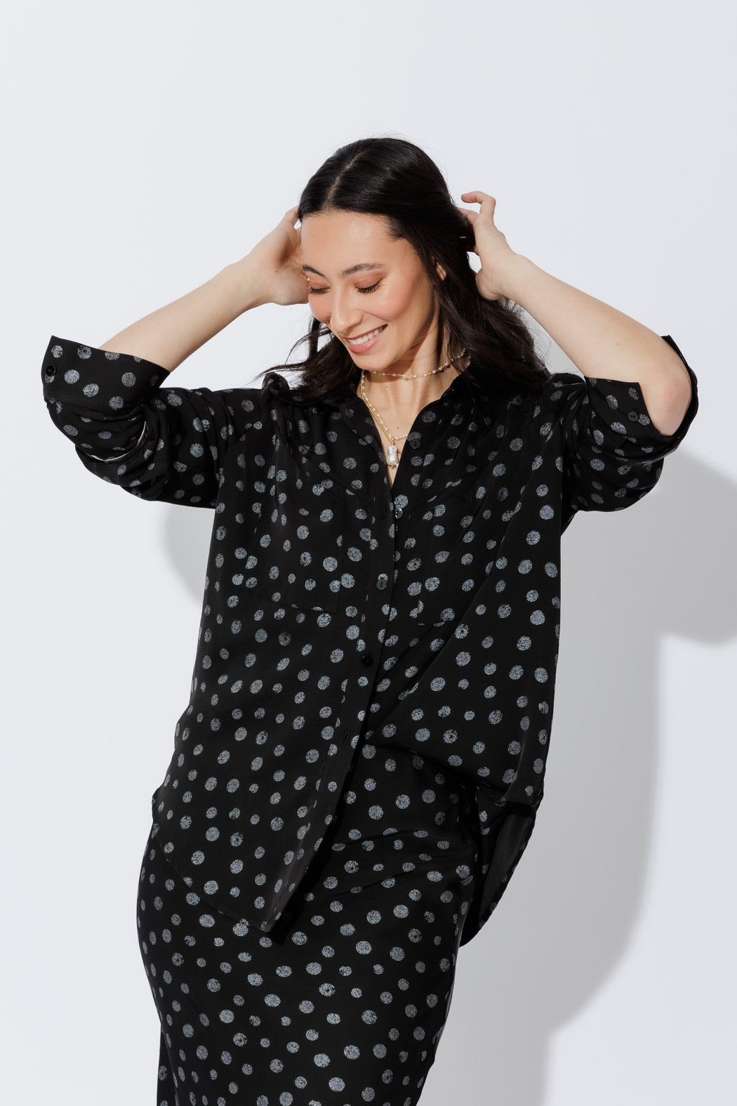 Black Spot Angle Pocket Shirt