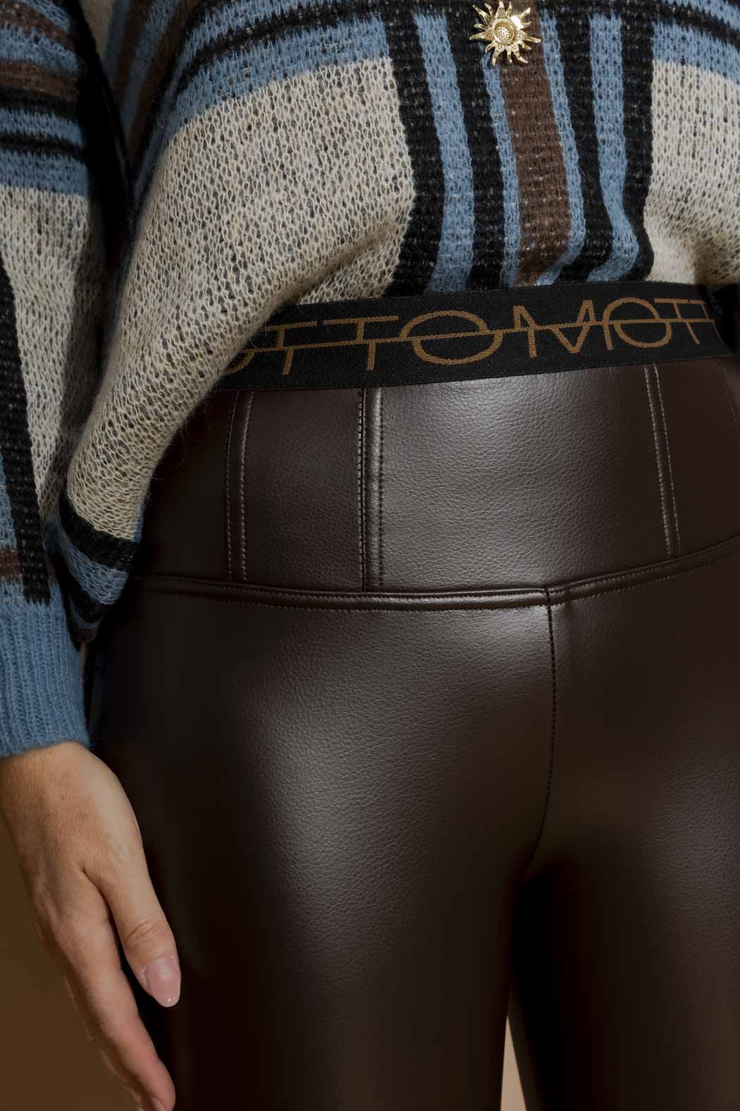 Coffee Croc Coated Miracle Pant