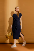 Navy Ripple Harlow Dress