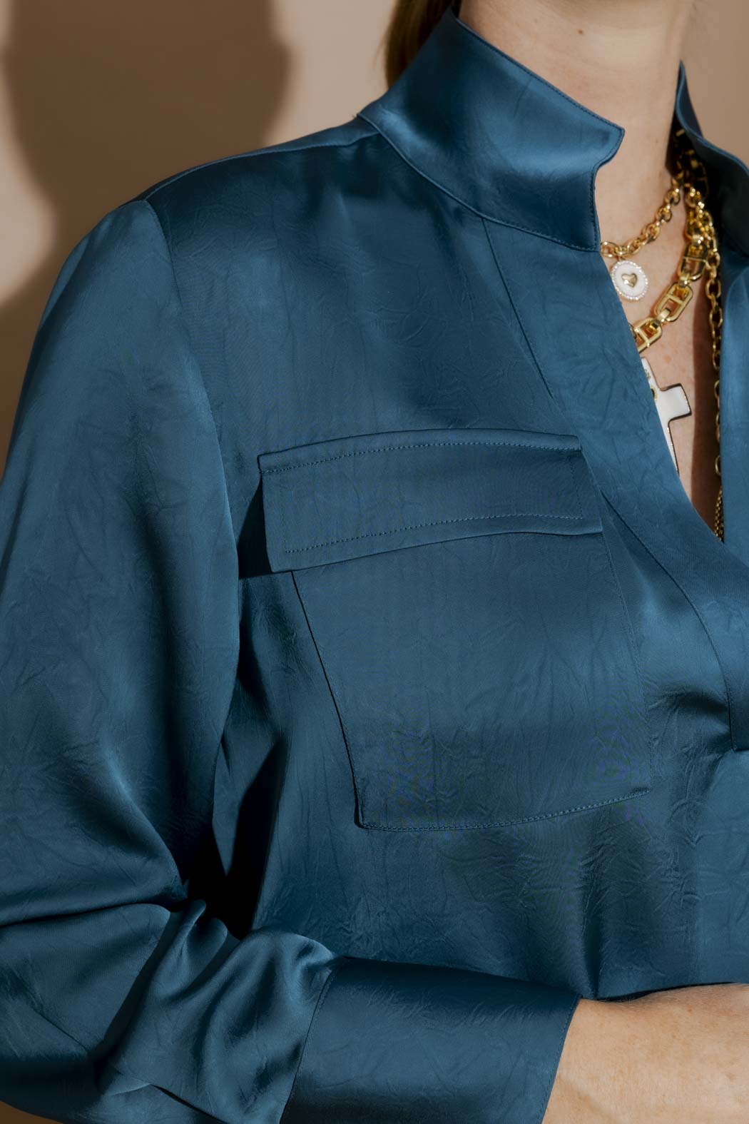 Teal Cargo Blogger Shirt