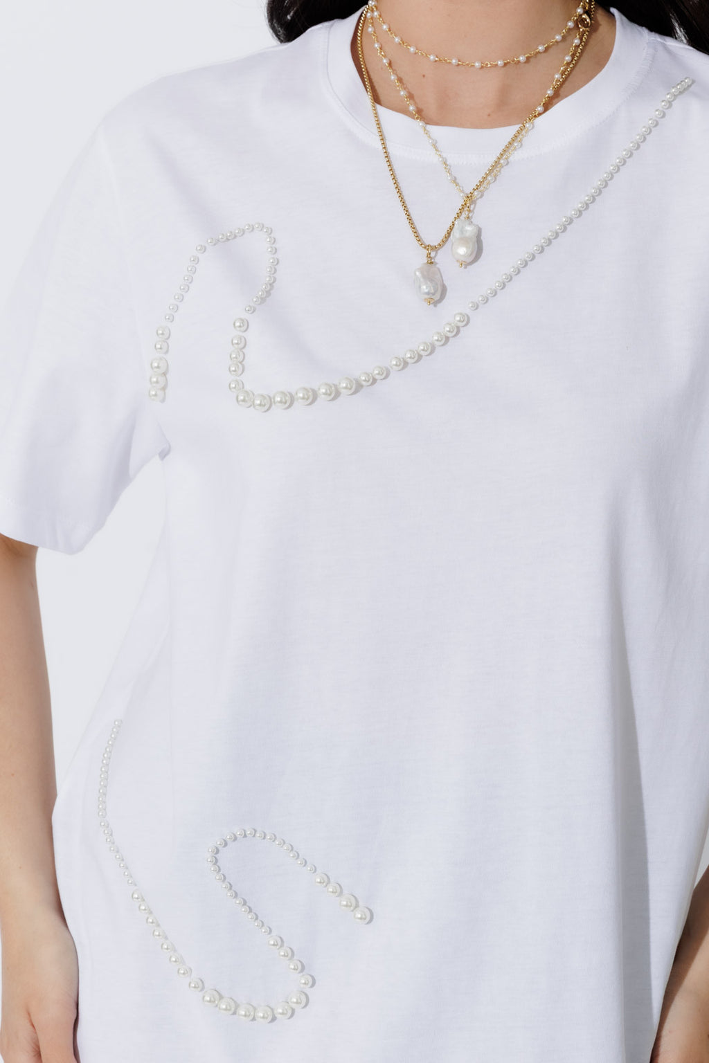 White Pearl Oversized T-Shirt