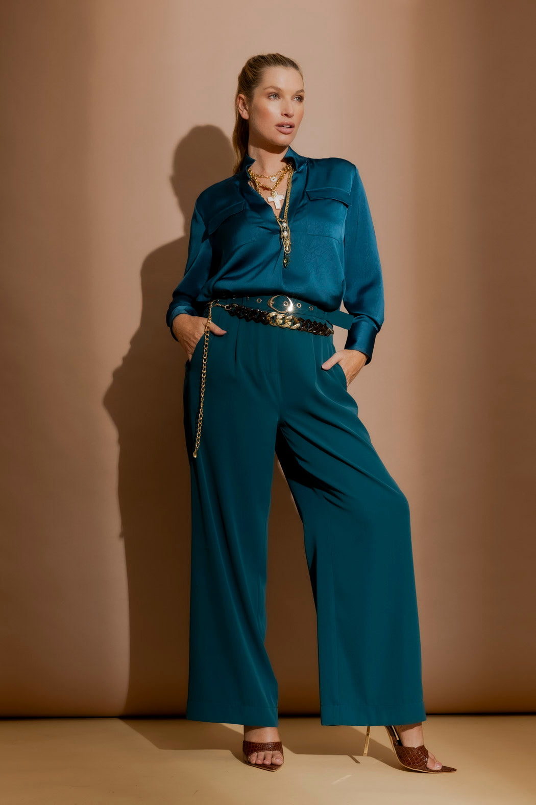 Teal Euro Cleo Pant