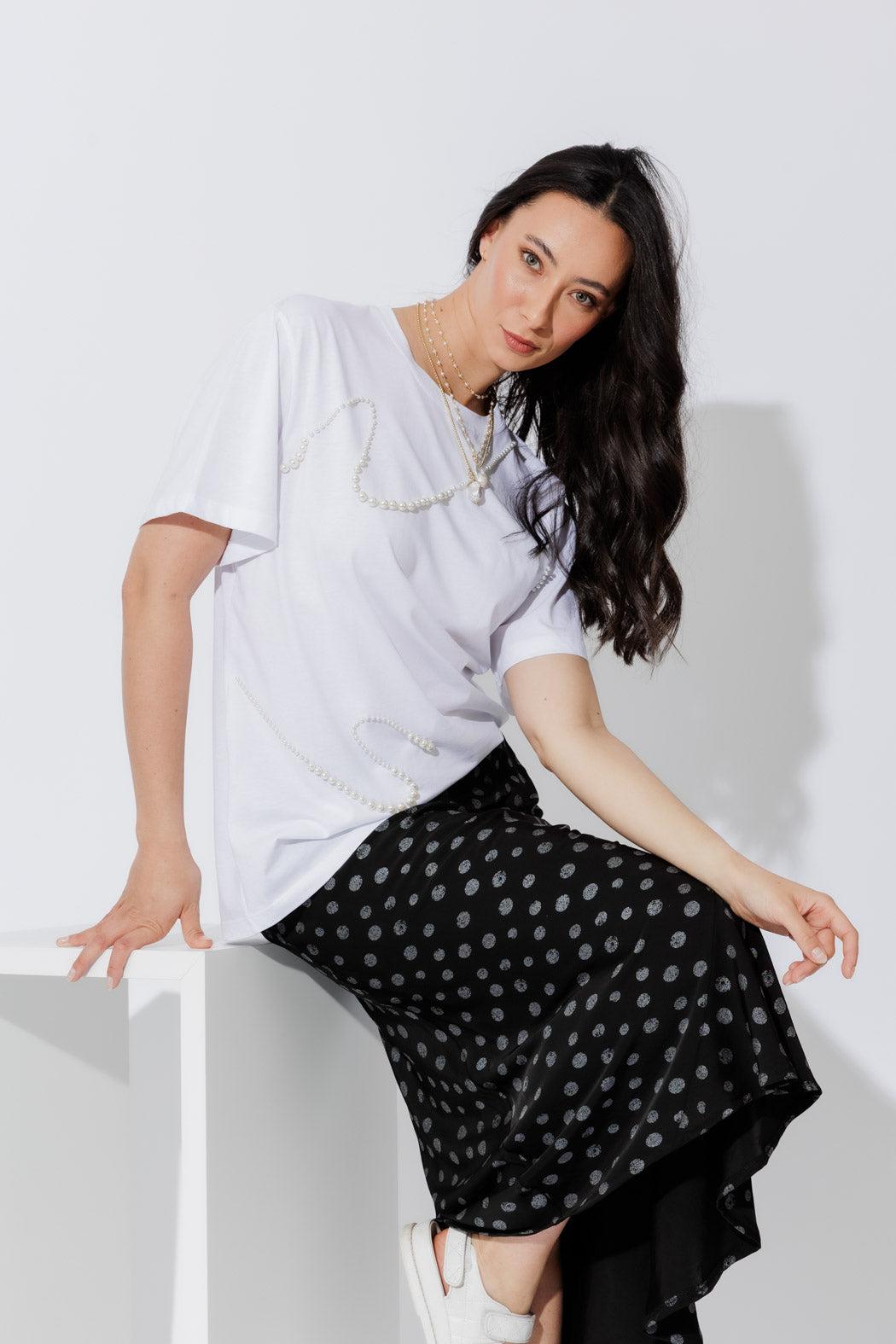 White Pearl Oversized T-Shirt