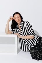 Black/White Stripe Milan Blogger Shirt