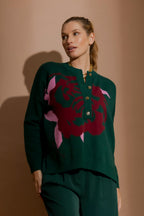 Forest Blossom Button Jumper Forest S