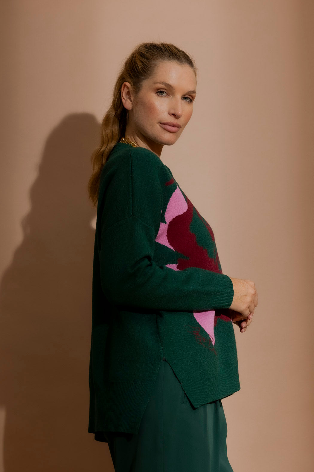 Forest Blossom Button Jumper Forest S