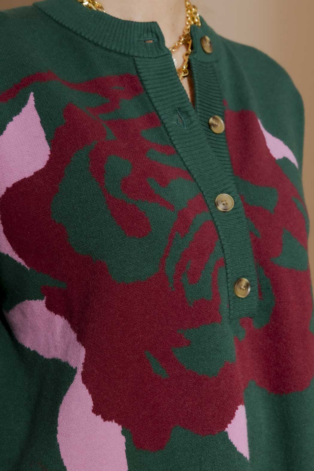 Forest Blossom Button Jumper Forest S