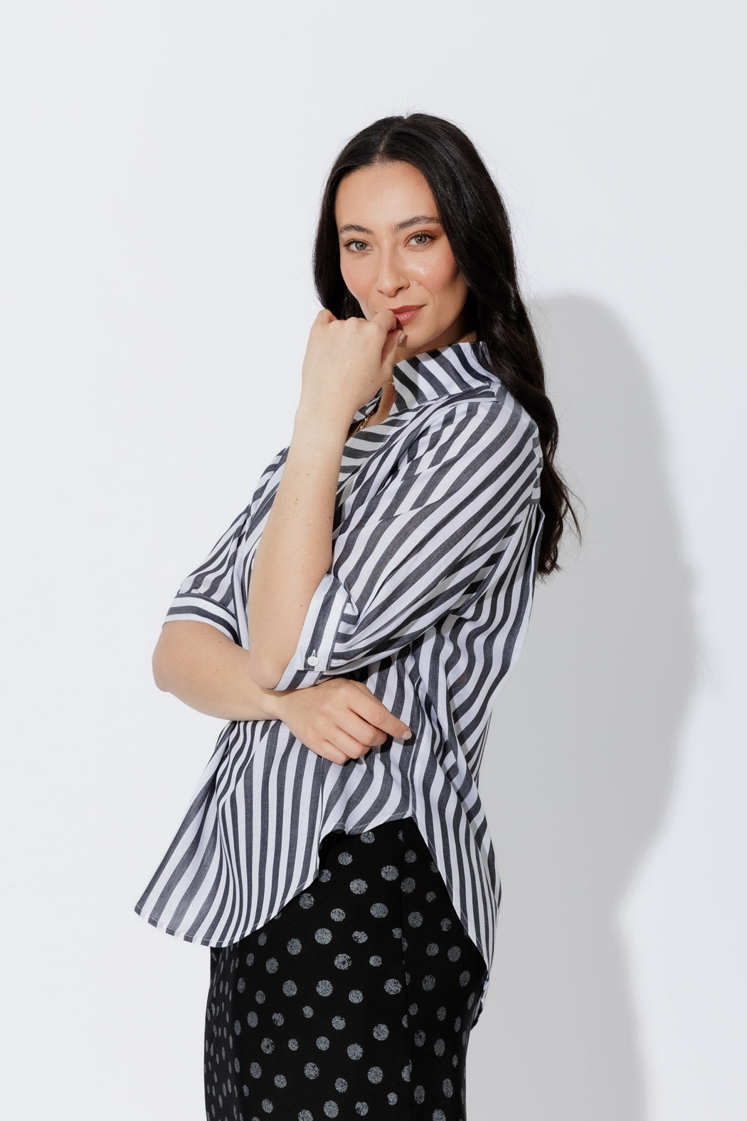 Charcoal Stripe Milan Blogger Shirt