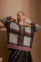 Pink Check Jaquard Jumper Pink S