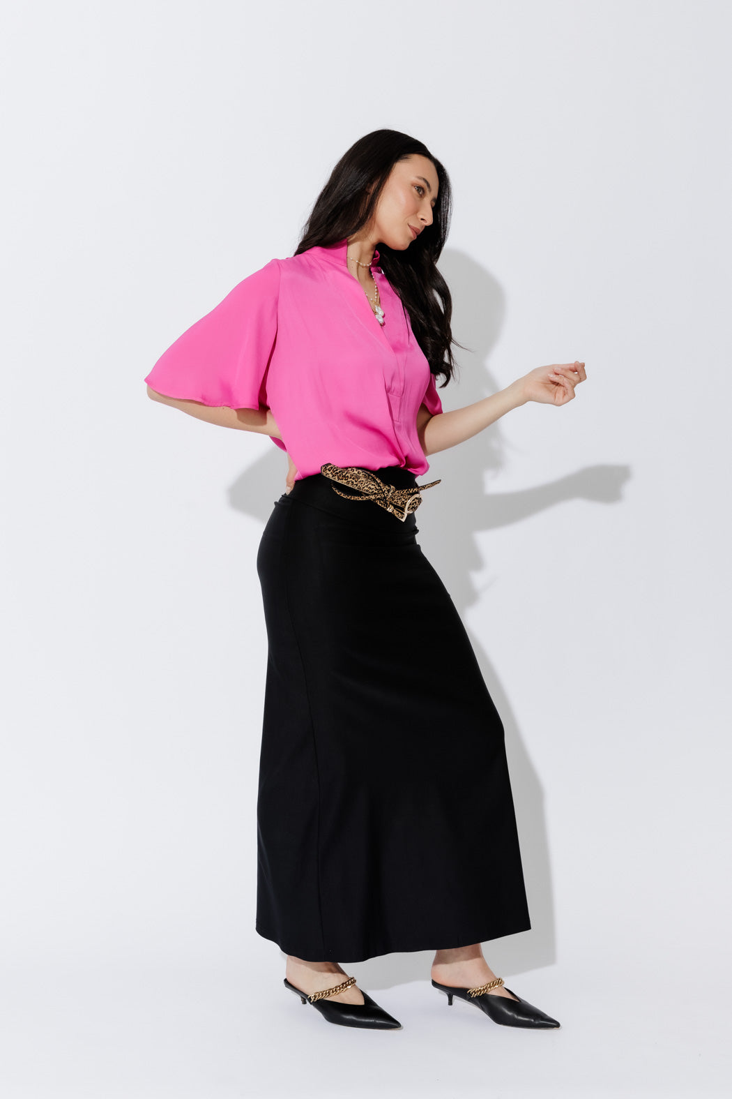 Pink Milan Fluted Blogger Shirt