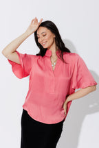 Coral Milan Fluted Blogger Shirt
