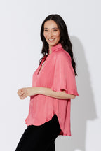 Coral Milan Fluted Blogger Shirt