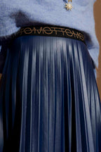 Midnight Croc Coated Pleat Skirt