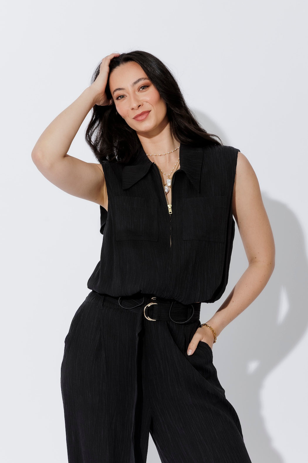 Black Tencel Sport Vest