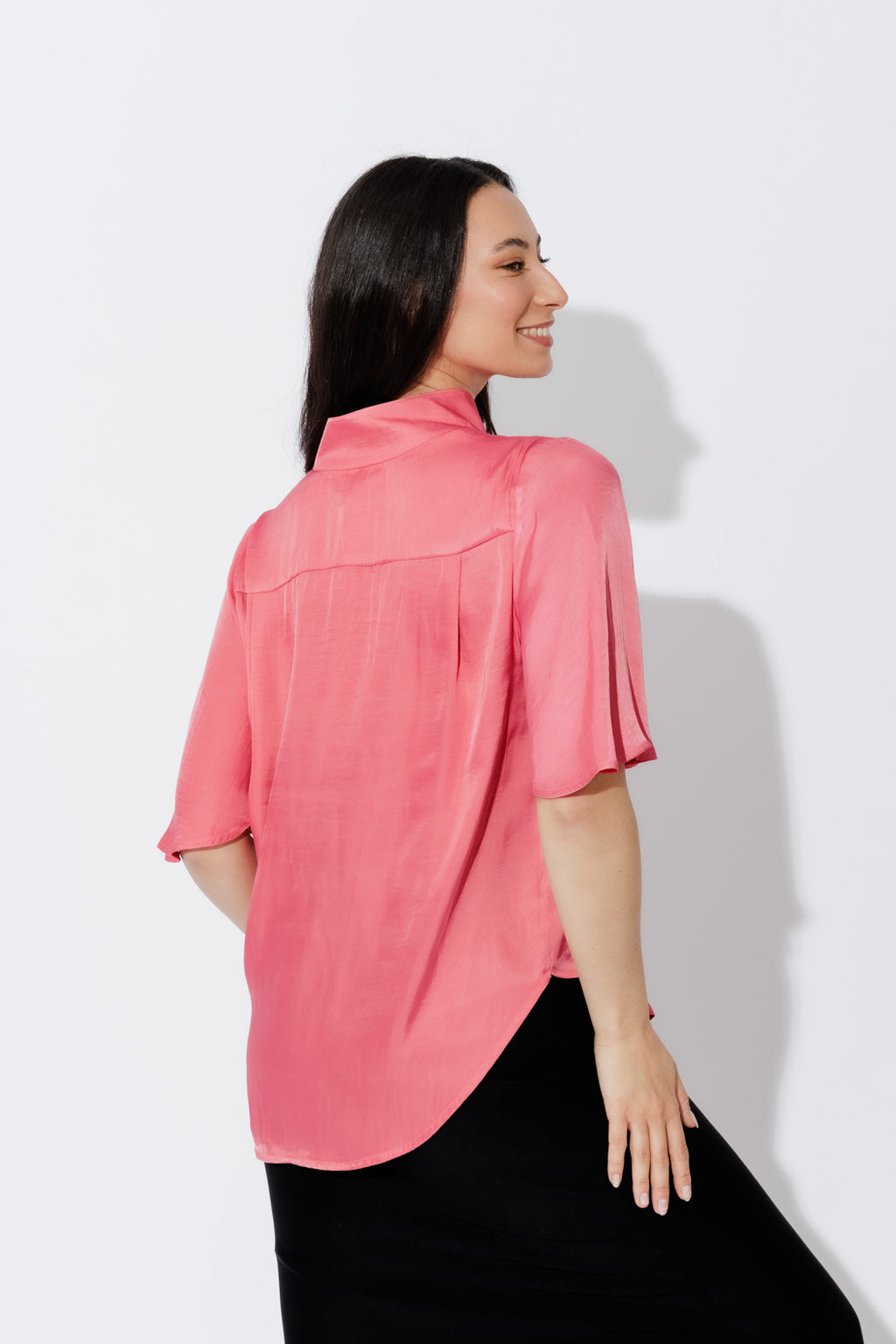 Coral Milan Fluted Blogger Shirt