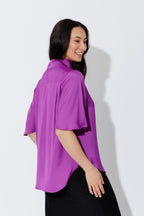 Magenta Milan Fluted Blogger Shirt